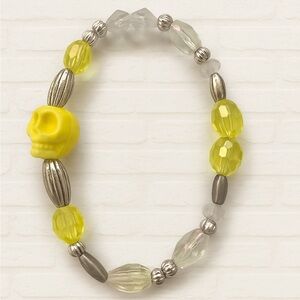🌈 Yellow Skull Beaded Bracelet
